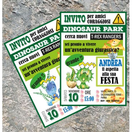 Biglietti di Invito festa Dinosauri Cuccioli