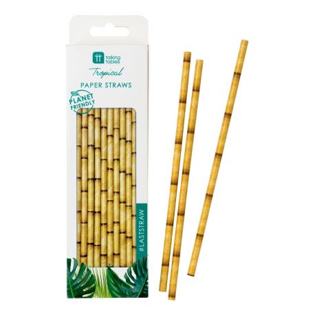 30 Cannucce di carta design bambù