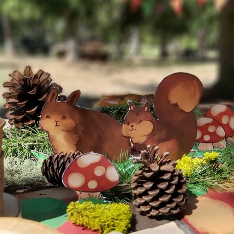 Lepre e scoiattolo decorazione Animali del Bosco