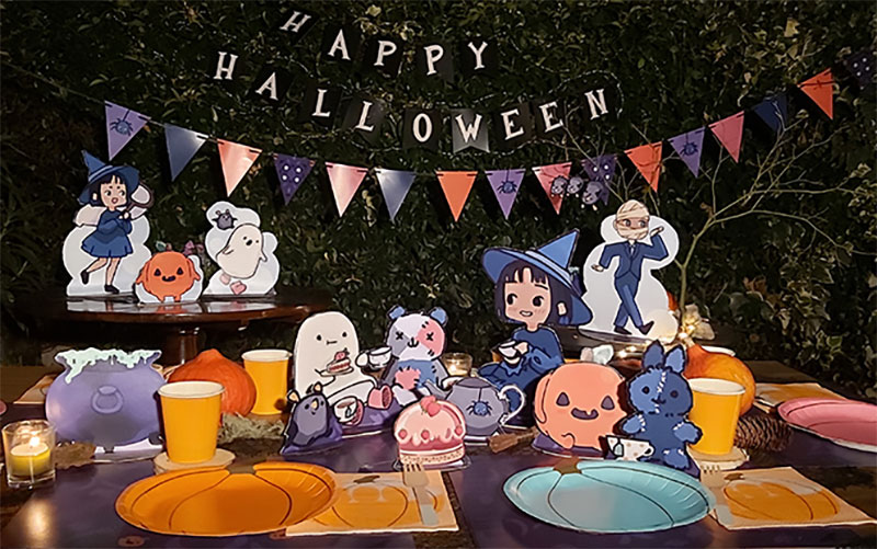 festa halloween tea party fantasma
